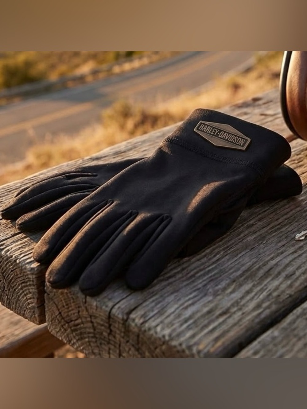 Harley-Davidson Black Knit Men's 
Riding Gloves